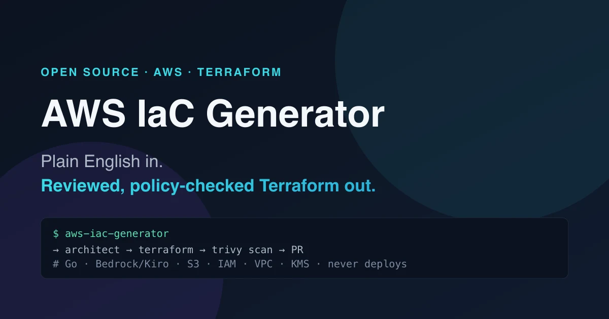 AWS IaC Generator: Turn Plain English into Reviewed, Policy-Checked Terraform