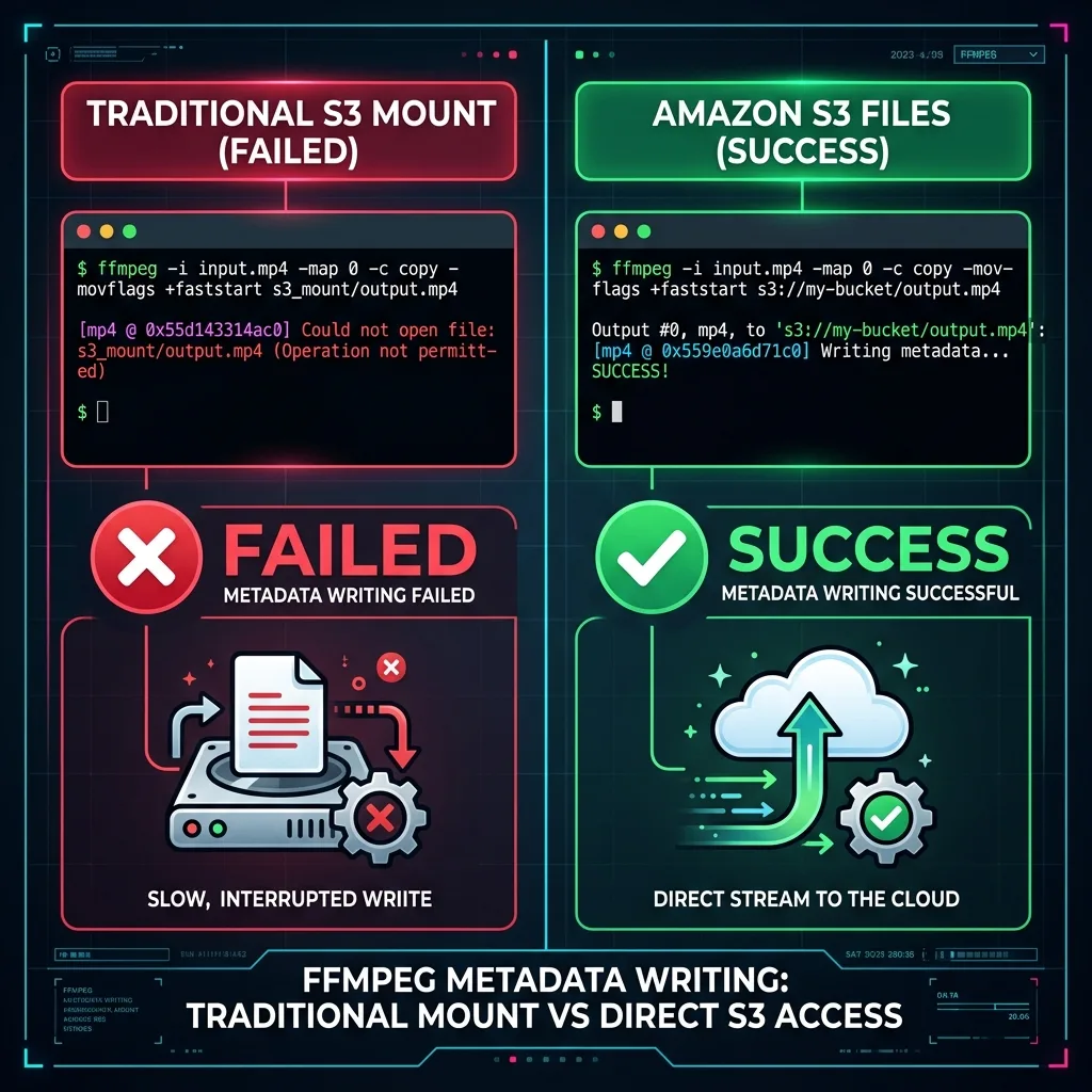 FFmpeg Comparison: Traditional Mount vs. S3 Files