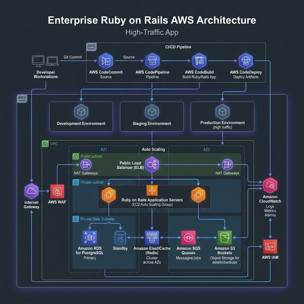 Multi-Environment Rails AWS Infrastructure Deployment